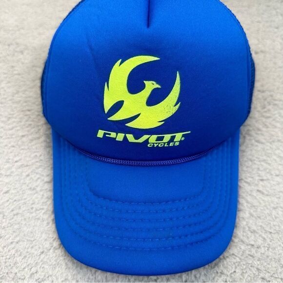 Pivot Cycles Snapback Hat Bicycle Mesh Trucker Hat Cap Blue Green Cycling Casual - Picture 4 of 7